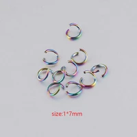 200pcslot 17mm stainless steel rainbow color jump rings single loops open split rings for jewelry diy making accessories
