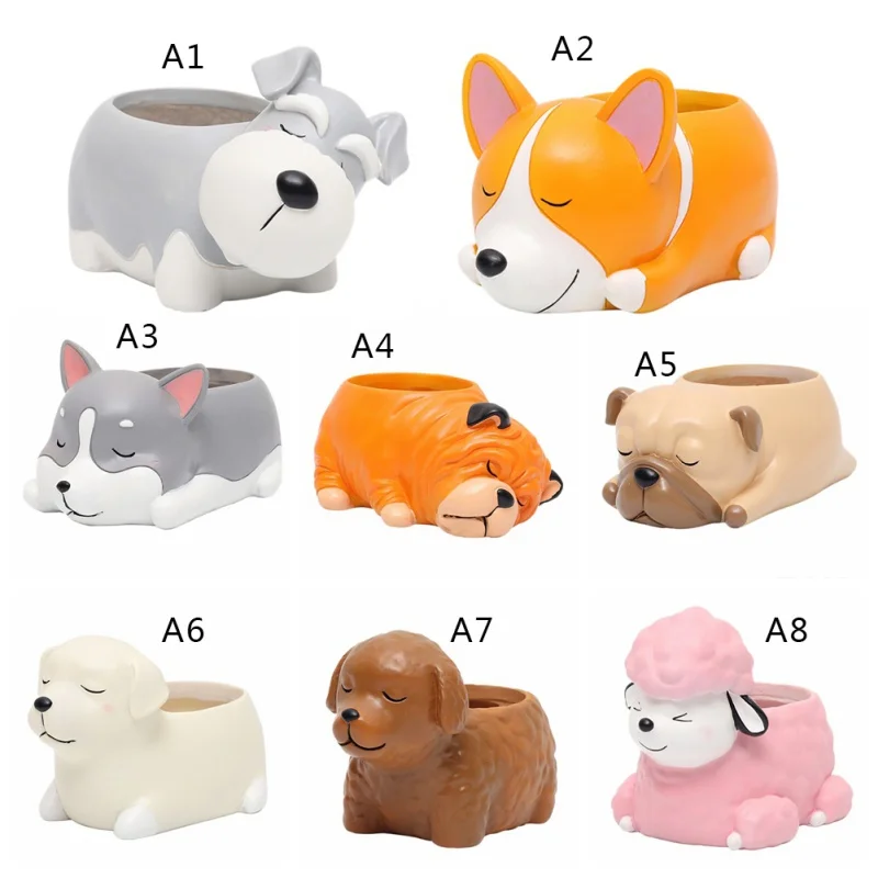 NewestPuppy полимерный горшок для суккулентов милый корги мини-горшок для цветов Настольный горшок садовый бонсай цветочный горшок