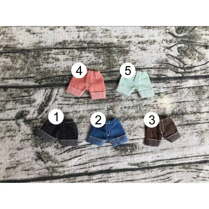 4 pink Ob11 кукольные джинсы для obitsu 11 Детские аксессуары одежда джинсовые шорты Кукла одежда подарок на день рождения - Цвет: 4 pink