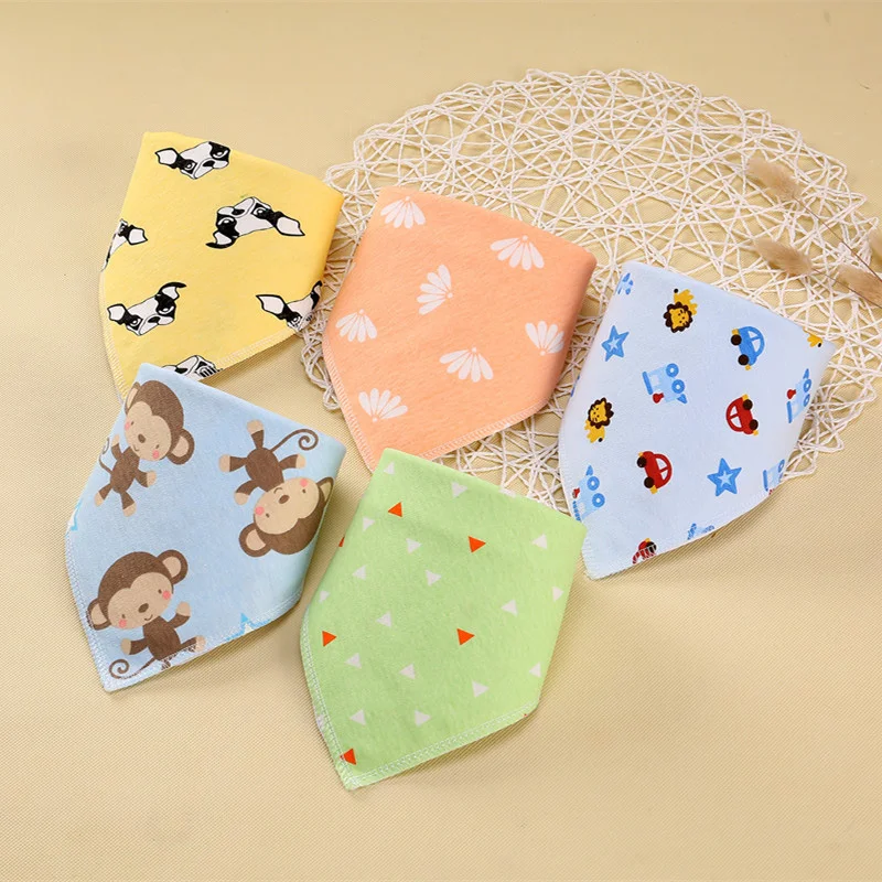 New High quality double layers cotton baby bibs Burp Cloths Lovely Cartoon Character Animal bandana dribble | Мать и ребенок