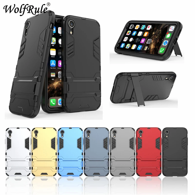 

Case For iphone XR Case Fundas 2-in-1 Silicone + Hard PC Back Phone Case for iphone XR iphone 11 Cover For Apple iphone XR Coque