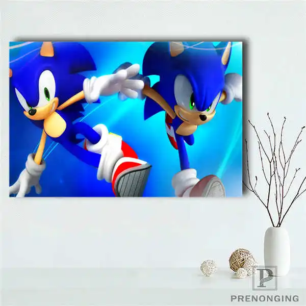 Sonic 3D украшение дома фильм холст для картины на индивидуальный заказ настенный Шелковый плакат ткань печать#191114-221 - Цвет: Темно-серый