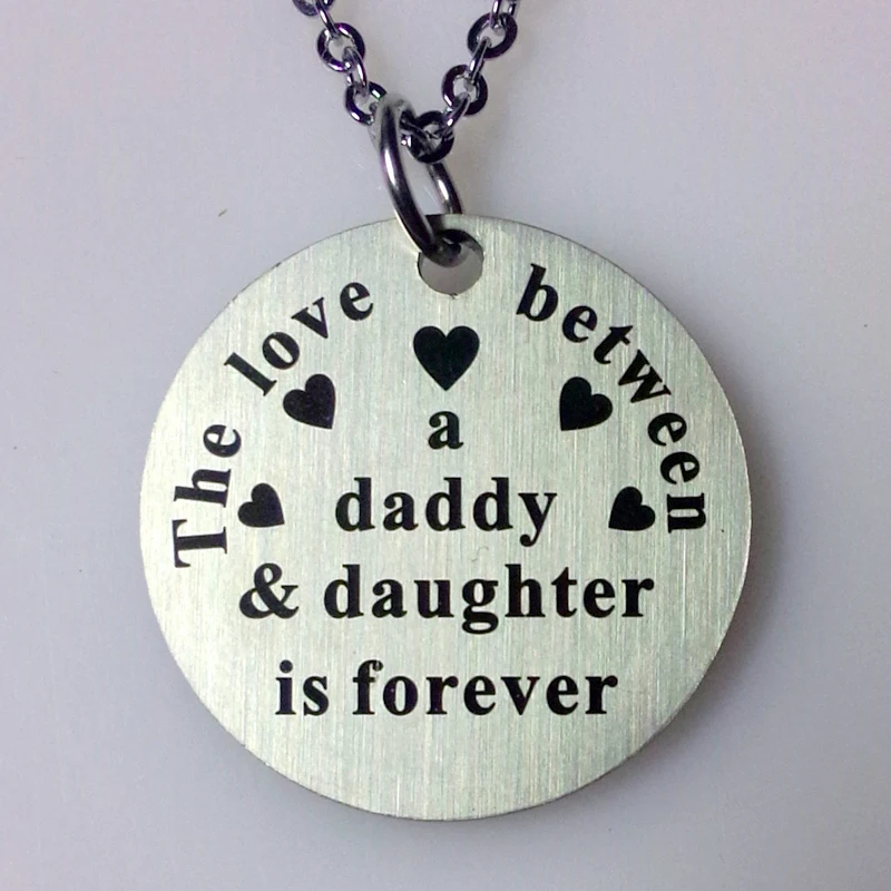

10pcs/lot stainless steel daddy love daughter charm pendant necklace