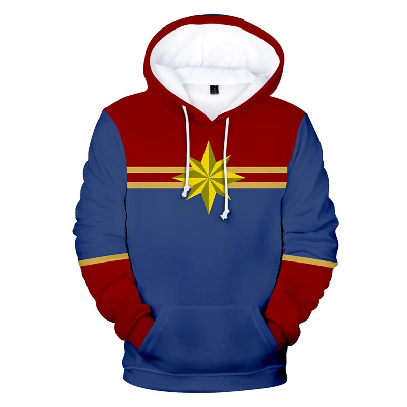 Carol Danvers 3D костюм капитана Марвел из фильма мужская куртка для мужчин/wo для мужчин Косплей уличная Толстовка для мужчин/женщин толстовка с капюшоном