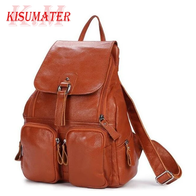 Горячая распродажа! Женская сумка из натуральной кожи рюкзак на ремне воловьей