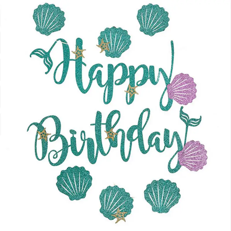 1 комплект тема русалки украшение для вечеринки блестящие картонные буквы один