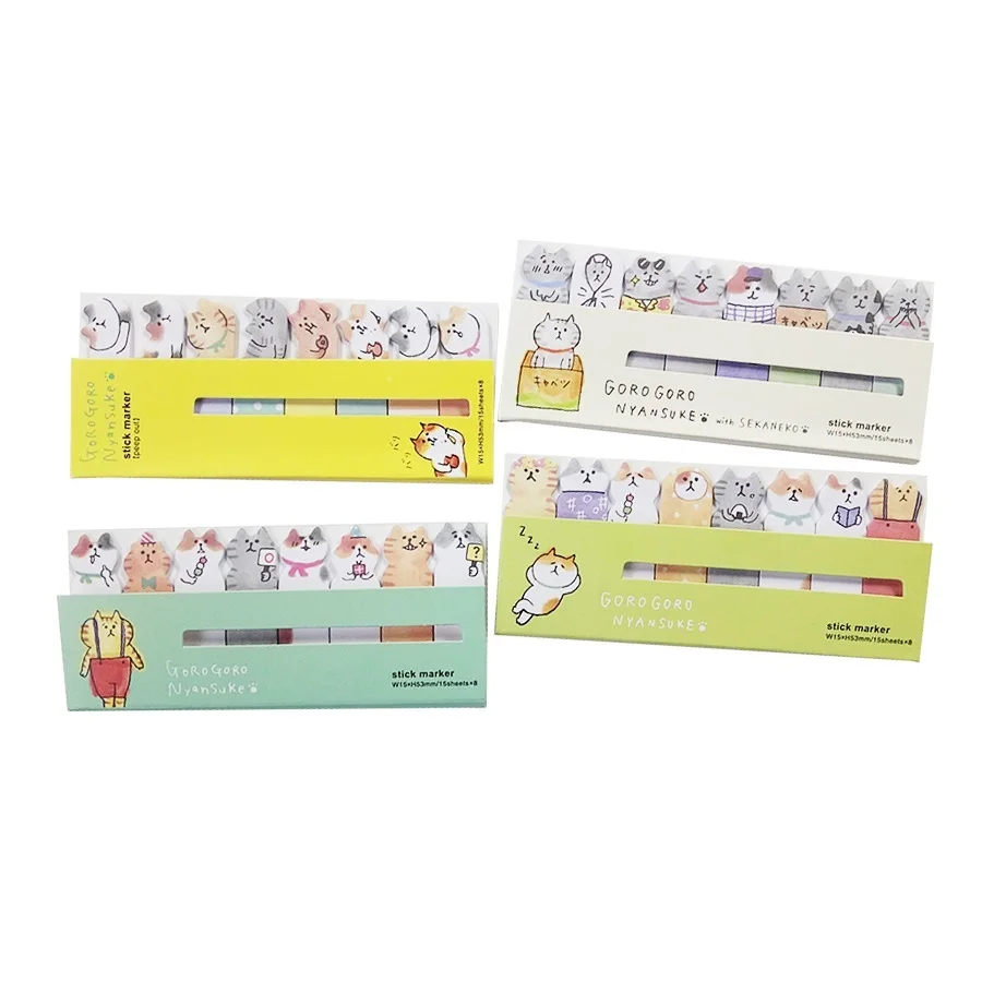 

1 Pack/lot Cartoon Kawaii Scrapbooking Cat Stickers Cute Stationery Sticky Notes Office School Supplies Memo Pad