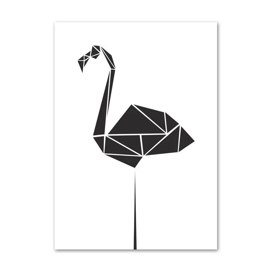 

Abstract Black White Geometric Cat Dog Elephant Decor Wall Art Canvas Painting Nordic Minimalist Poster Wall Pictures Art Print