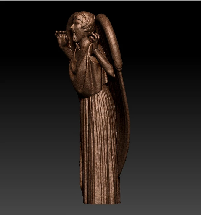 Новая модель 3D для рельефной скульптуры с ЧПУ в формате STL Плачущий Ангел|model model