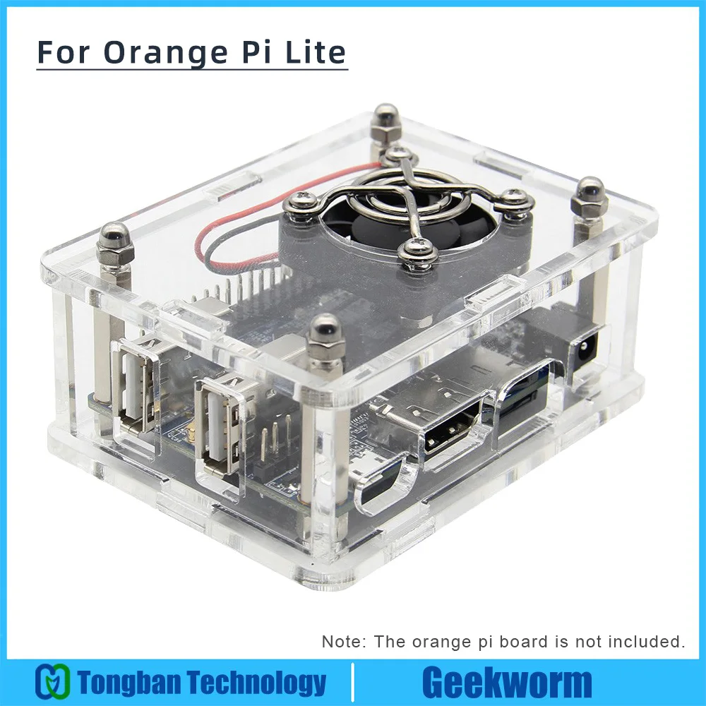 Акриловый чехол Orange Pi Lite с вентилятором прозрачный защитный для