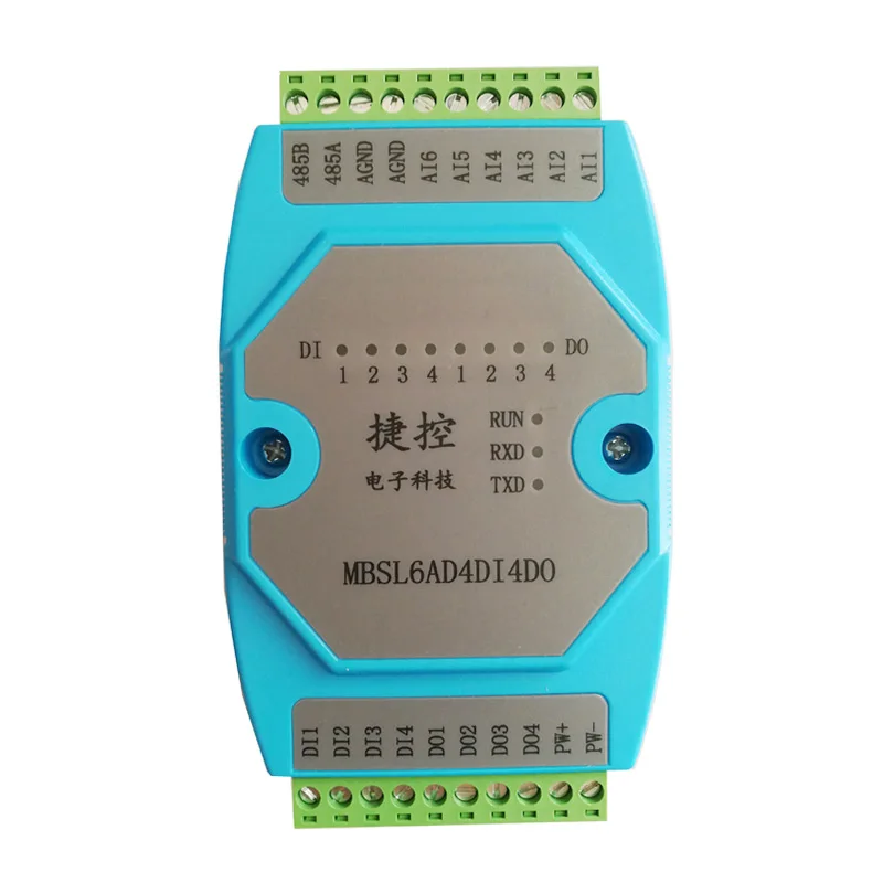 6AD/4DI/4DO Road 0 20 мА Аналоговый вход 4 дорожный цифровой выходной модуль MODBUS связь RS485