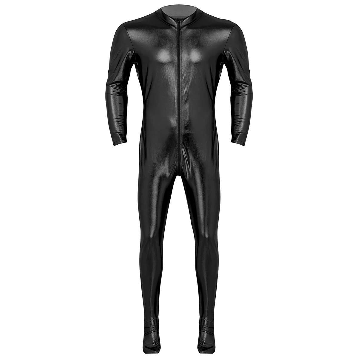 Мужские Unitard Хэллоуин полное тело зентай Золото Блестящий металлический спандекс подножки обтягивающие плотные комбинезоны Гей Мужской косплей костюмы