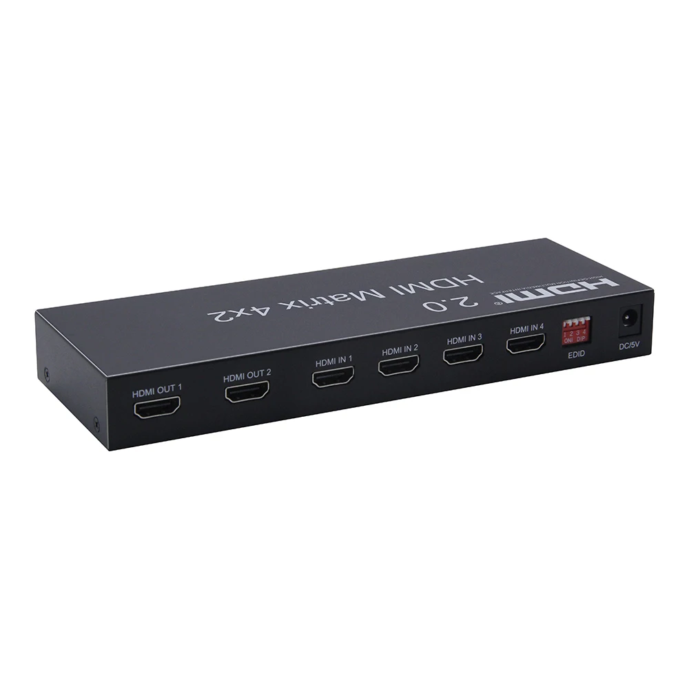 HDMI Matrix 4x2 HDMI 2,0 4K 60Hz HDMI EDID сплиттер матрицы поддержка двойного аудио выхода оптическим и стерео HDMI 2,0/3D/4 K
