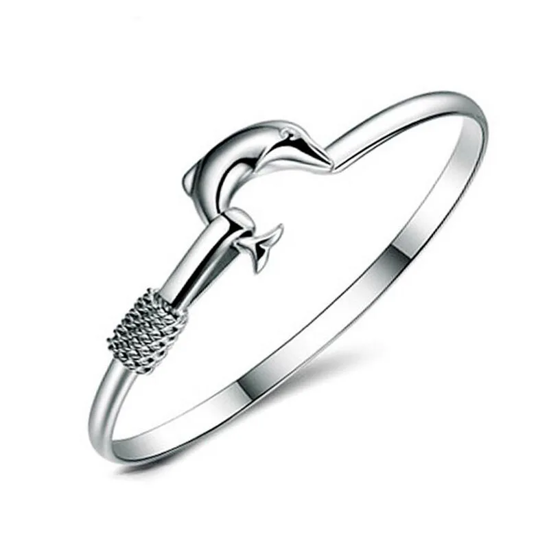 Новинка 2017 Браслет манжета в виде дельфина браслеты модные ювелирные изделия для