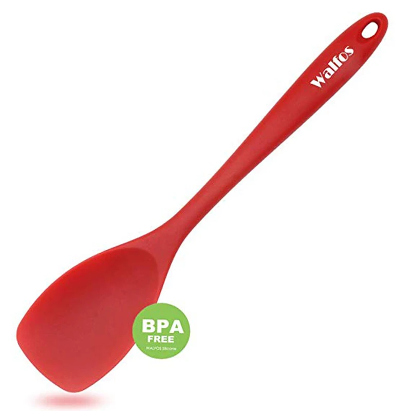 WALFOS Премиум силиконовая ложка шпатель-BPA бесплатно Pro-grade антипригарная жаростойкая ложка для перемешивания, черпания и смешивания
