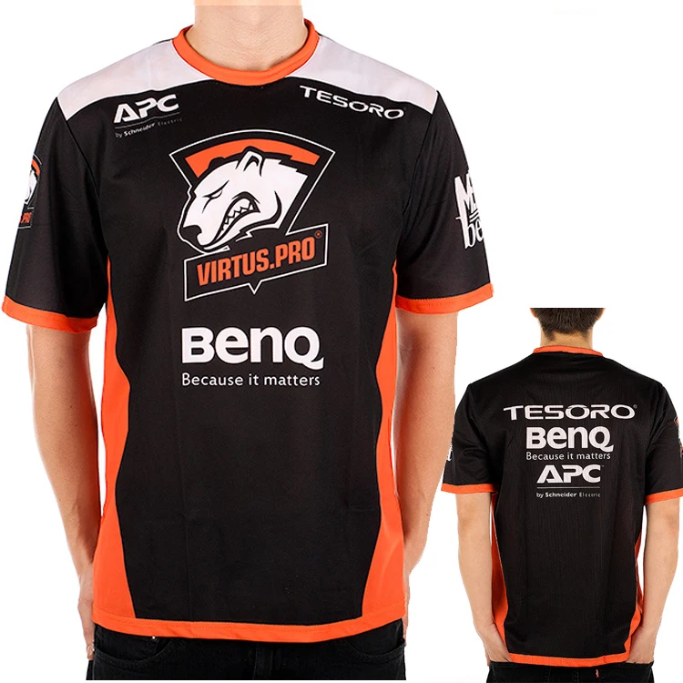 CSGO DOTA2 игровая команда VP Virtus. PRO, футболка из Джерси, игровая футболка, быстросохнущая, полиэстер, футболки с круглым вырезом - Цвет: Virtus Pro Jersey