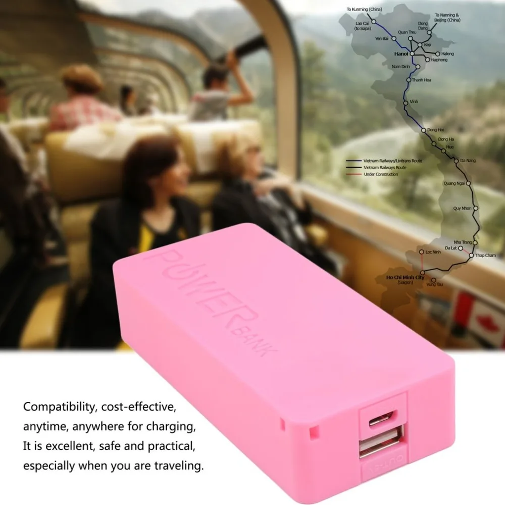6 цветов 5 в USB DIY power bank чехол Портативный внешний аккумулятор коробка для хранения банк питания чехол для телефонов на 5600 мАч(без батареи