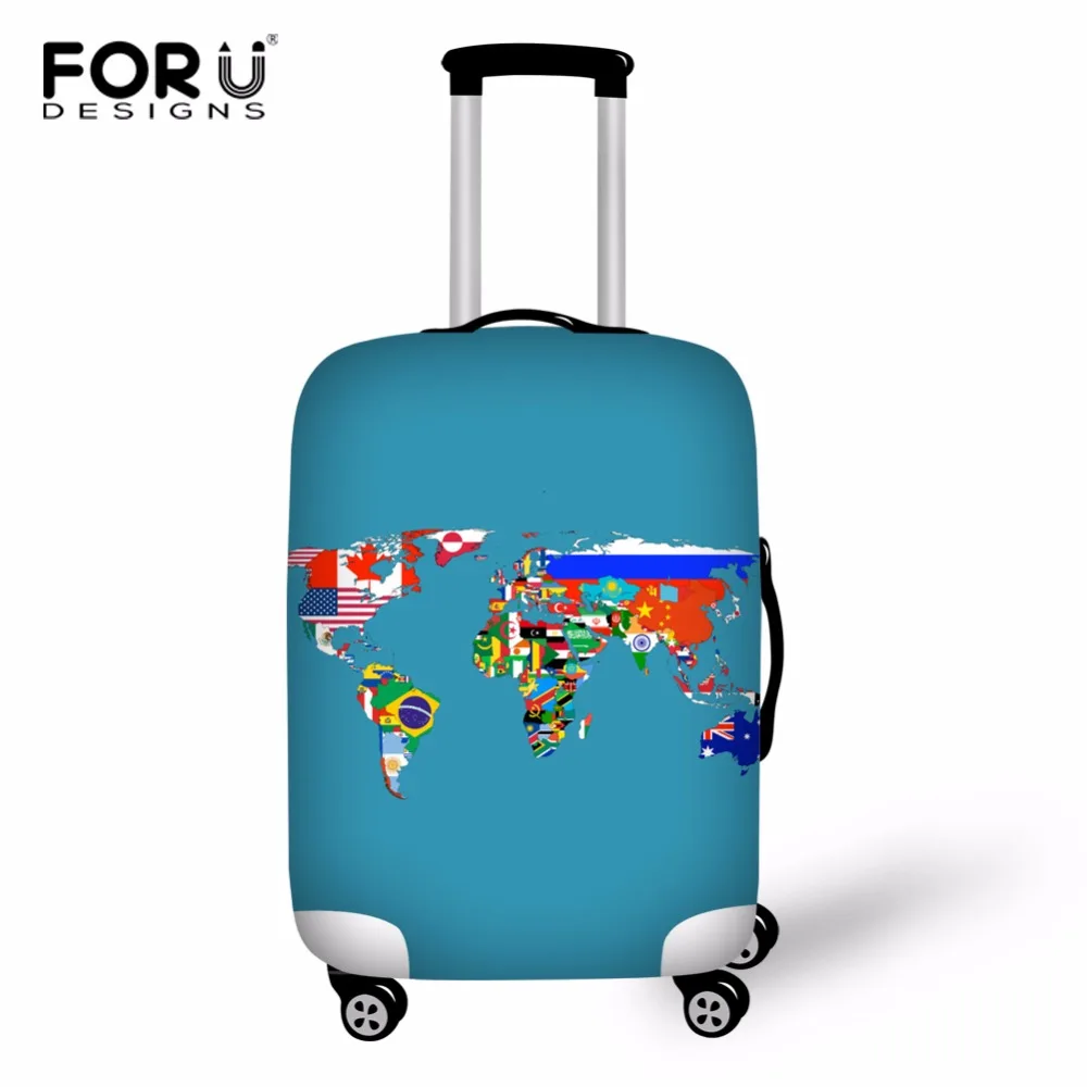 Дорожные аксессуары FORUDESIGNS чехол для багажа с картой мира Защитные чехлы 18-30