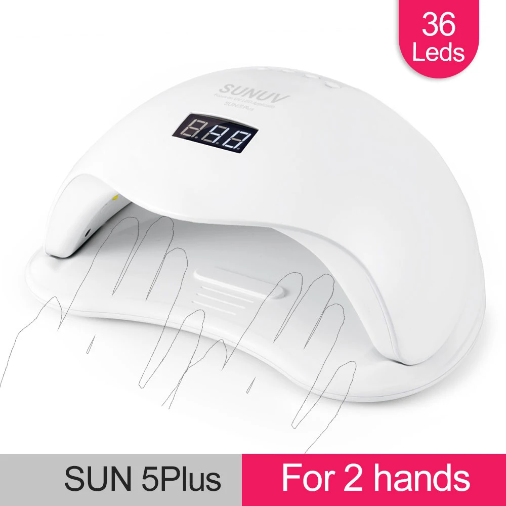 

sun5plus Big Size for Dual Hands Gels Auto Sensor Bottom Tray LCD Display SUNUV SUN5 PLUS 48W Nail Lamp UV LED Light Nail Dryer