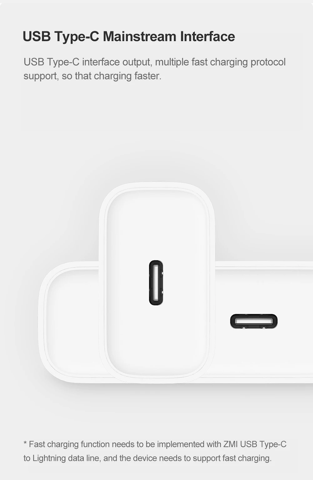 ZMI 18 Вт PD3.0 iPhone11 Набор для быстрой зарядки MFI Сертифицированный type-C зарядный кабель для зарядного устройства кабель для передачи данных для iPhone11 Pro, iPad