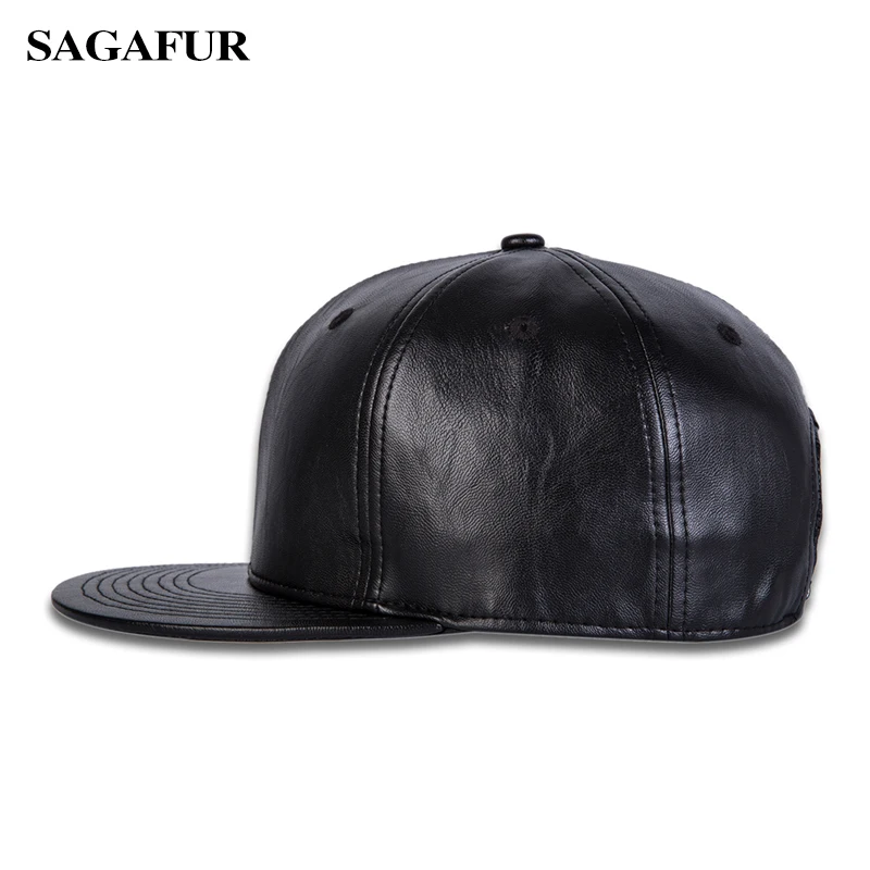 Унисекс из кожзаменителя плоские Hat женский Super Cool Черный Кепки Открытый Хип-хоп