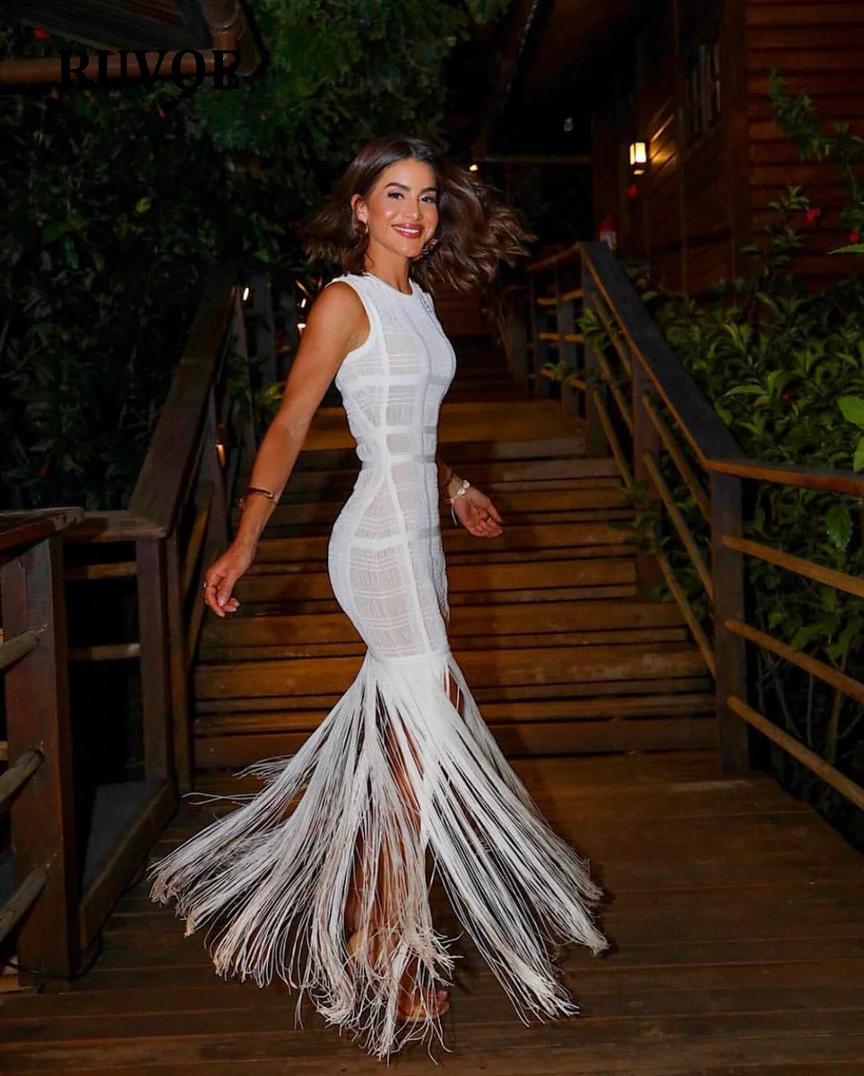 

White Long Celebrity Party Dress 2019 Summer O-Neck Sleeveless Mesh See Through Maxi Night Cocktail Club Party Dresses K-016