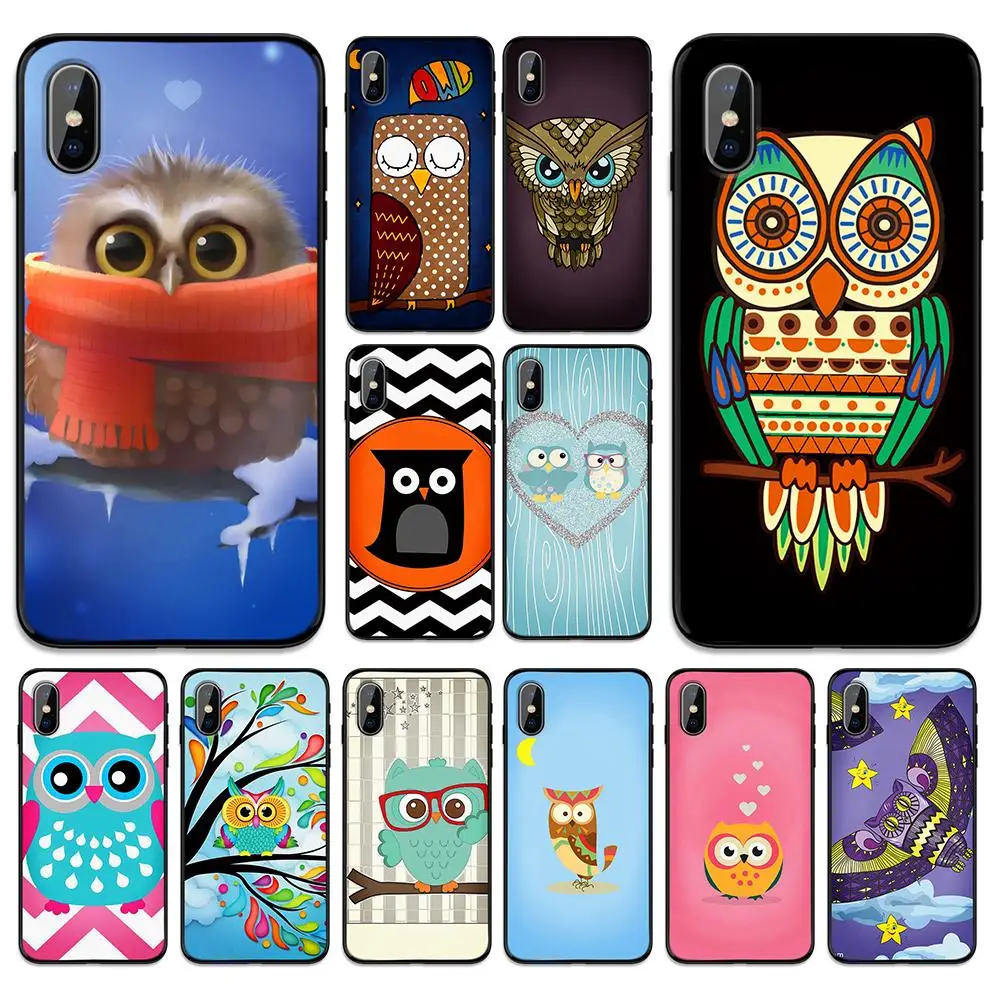 Мультяшная Сова милая мягкая термополиуретановая крышка-чехол для Apple iPhone 6 6S 7 8