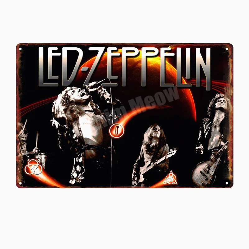 Q Led Zeppelin табличка металлические пластины клуб бар кафе концерт Украшение Рок музыка Оловянная вывеска стены Искусство Плакат Винтаж Домашний Декор MN111 - Цвет: Q