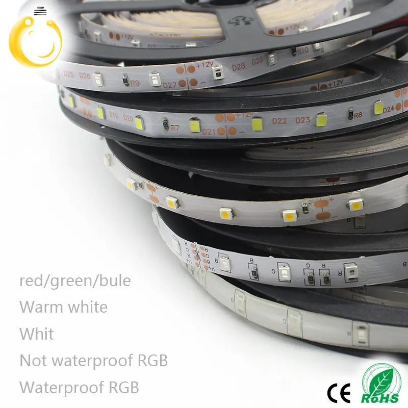 Низкая цена 12В Светодиодная лента 3528 DC12V 60 светодиодов/м 5 м/лот гибкая
