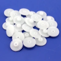 10pcspack j381 white plastic bi layer gears double deck reduction gears model toys making free shipping russia