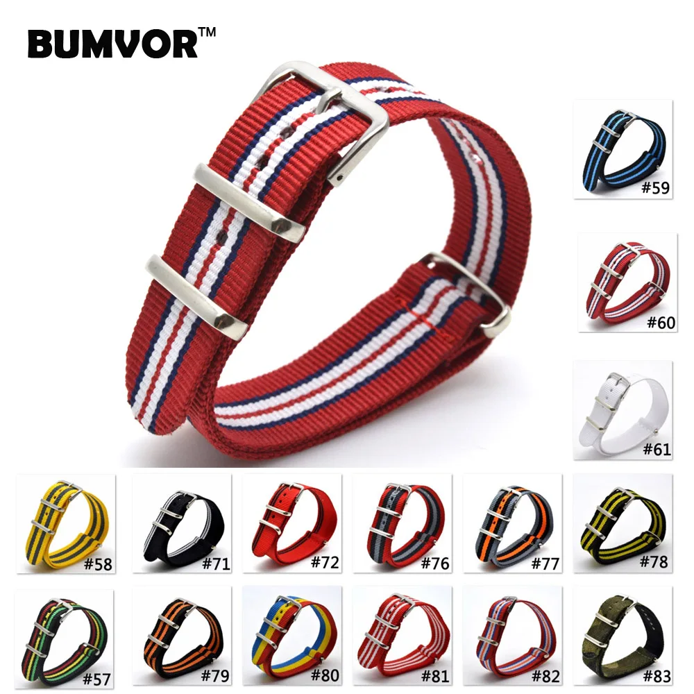 Новый с камуфляжным принтом 18 мм НАТО нейлон военный тканый Тканые часы ремешок