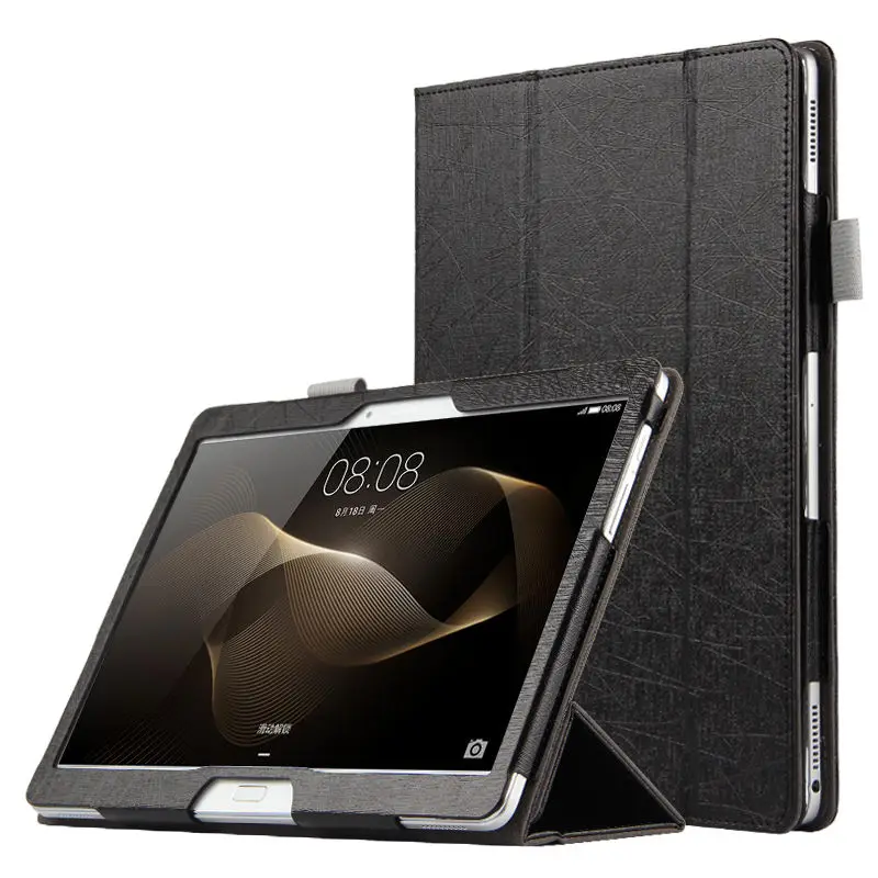 Чехол для Huawei MediaPad M2 10.0 защитную обложку Smart Cover искусственная кожа планшет для Huawei MediaPad M2-A01L A01w PU Protector охватывает - Цвет: black