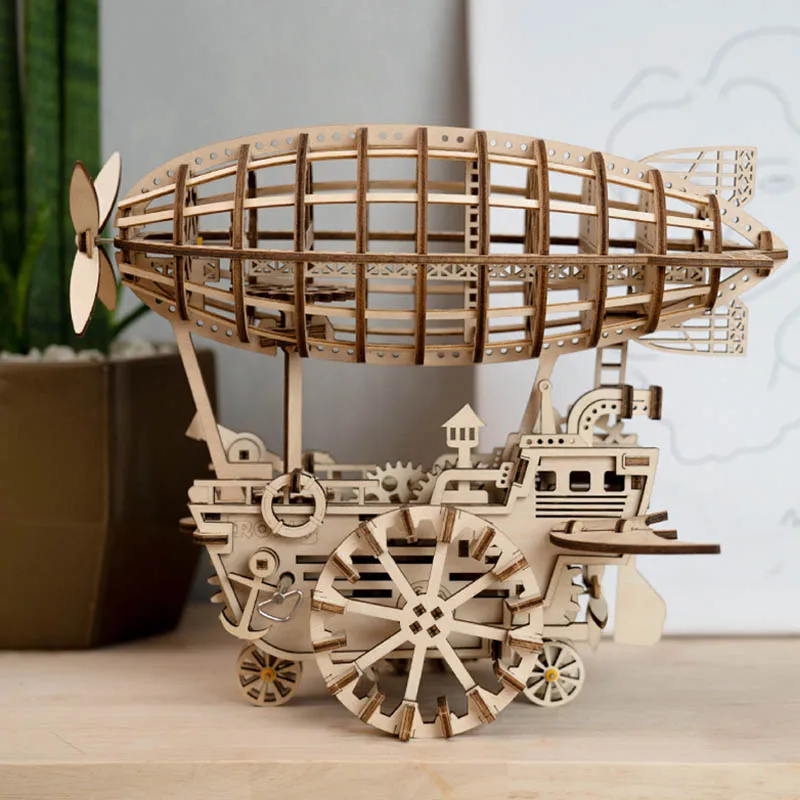 Robotime 3 вида DIY Шестерня привод деревянная механическая модель строительные