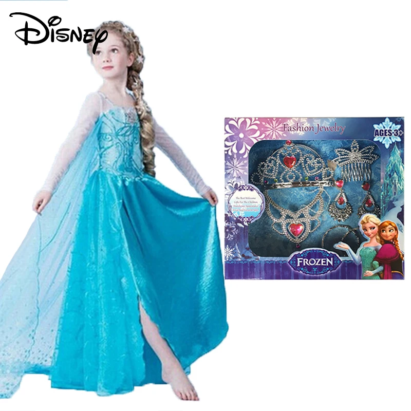 Disney Замороженные платье Эльзы вечерние платья Косплэй Одежда для девочек Анна