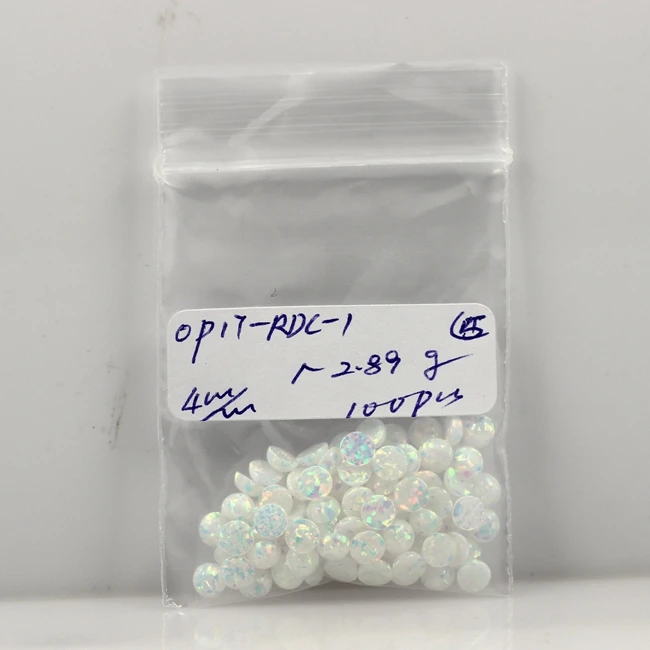 

(100 шт./лот) 4 мм синтетический OP17 белый плоское дно круглый кабошон опал россыпью драгоценные камни для ювелирных изделий