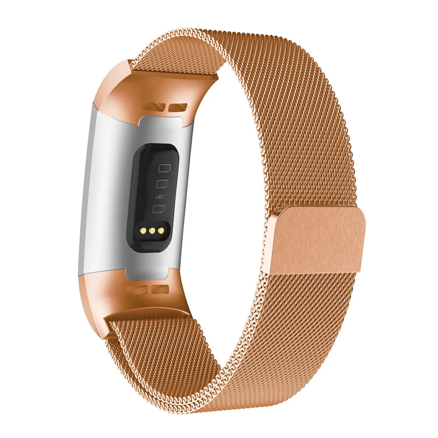 Магнитный с миланским плетением браслет из нержавеющей стали для Fitbit Charge 3 сменный ремешок для Fitbit Charge 3