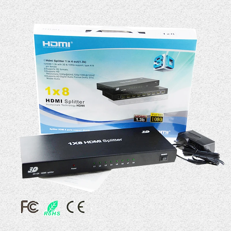 STERY HDMI Split ter Full HD 1080p 4K * 2K Video 1X8 1 в 8 Out двойной дисплей для DVD PS3 Xbox Monitor HDTV |