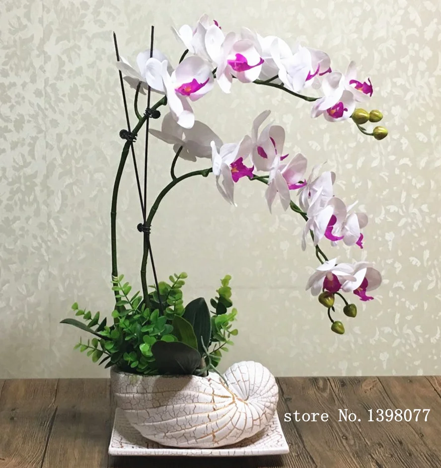Искусственный цветок фаленопсис Орхидея на ощупь домашнее украшение цветочное
