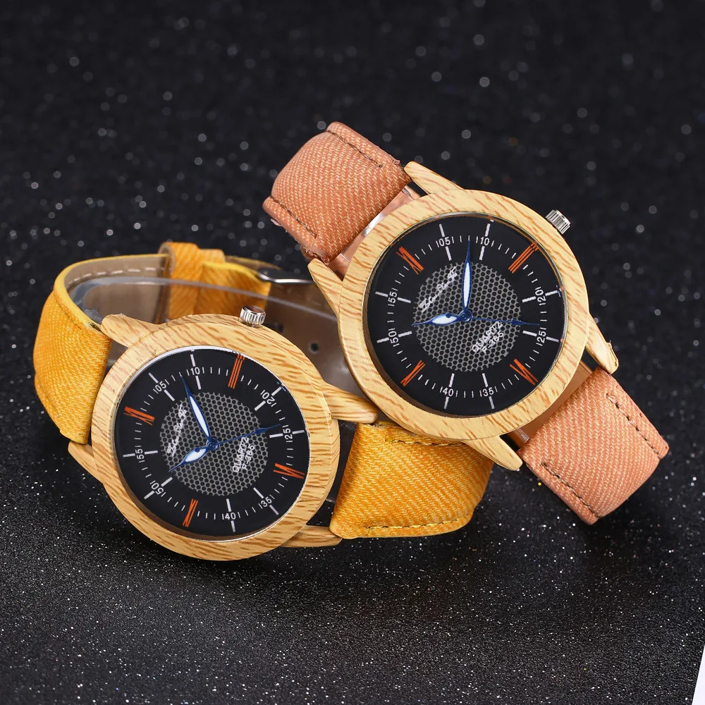 TIANNBU часы мужские и женские кварцевые джинсовый дизайн кожаный ремешок Bayan Kol Saat