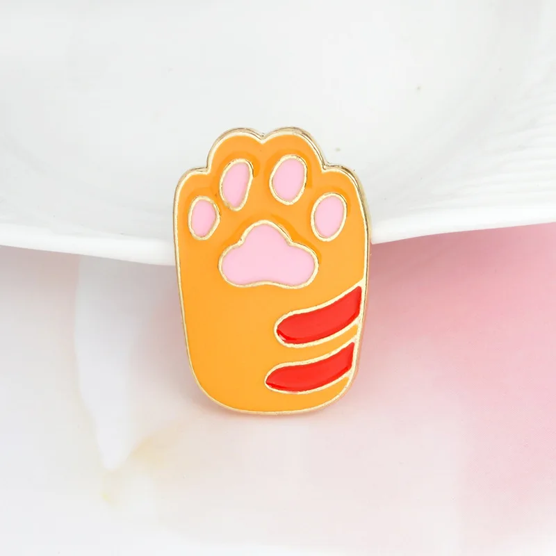 Детская Брошь в виде котенка оранжевого и белого цветов|brooch pins|cartoon broochpins for brooches |