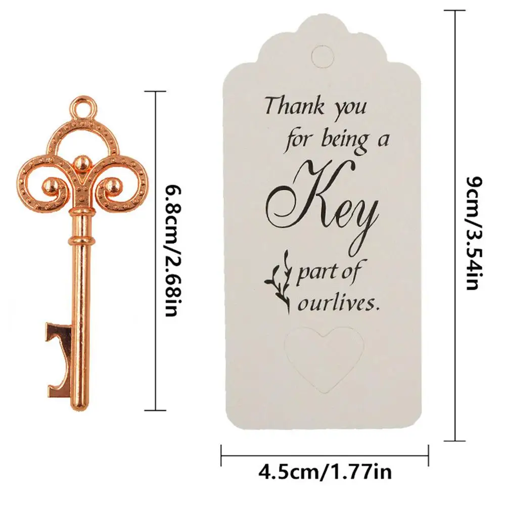 Adeeing Simple Retro Key Shape Bottle Opener Pendant Multi-function Beer with Tag Cards Wedding Party Rustic Decor | Дом и сад