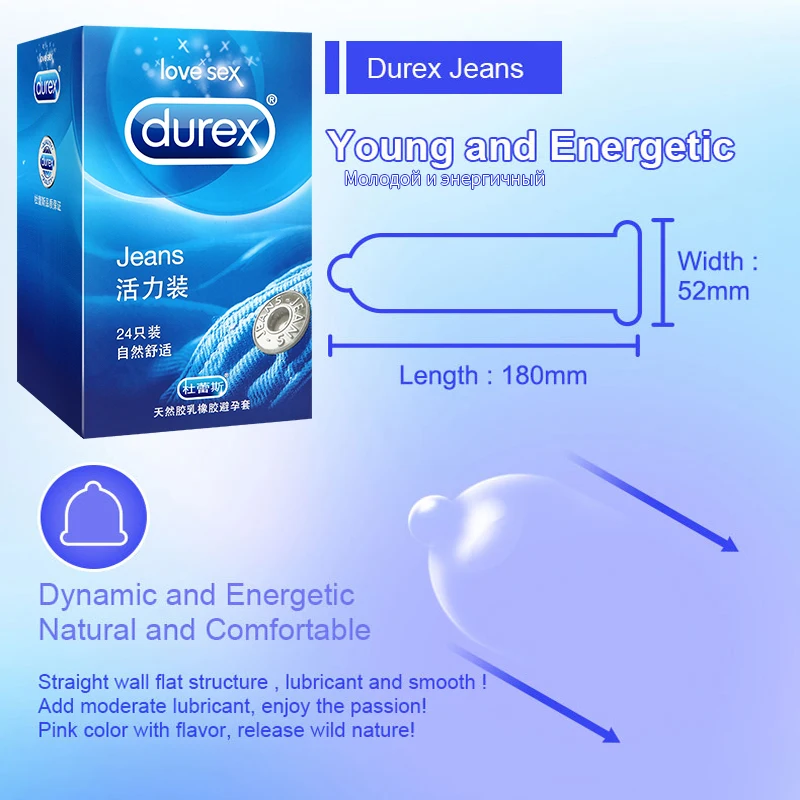 Durex 100 шт. презервативы гладкой смазкой презерватив для Для мужчин пенис