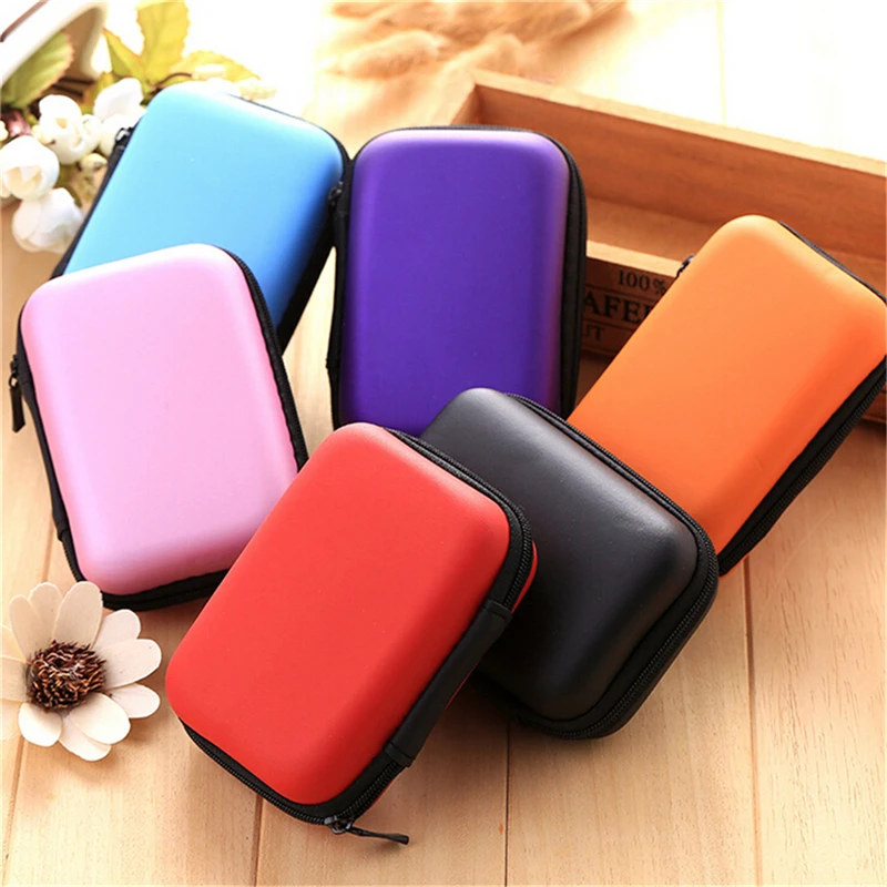 

1PCS Hard Nylon Carry Bag Cosmetic Bags Compartments Case Cover Headphone Earphone Jewelry Bag 6 Colors