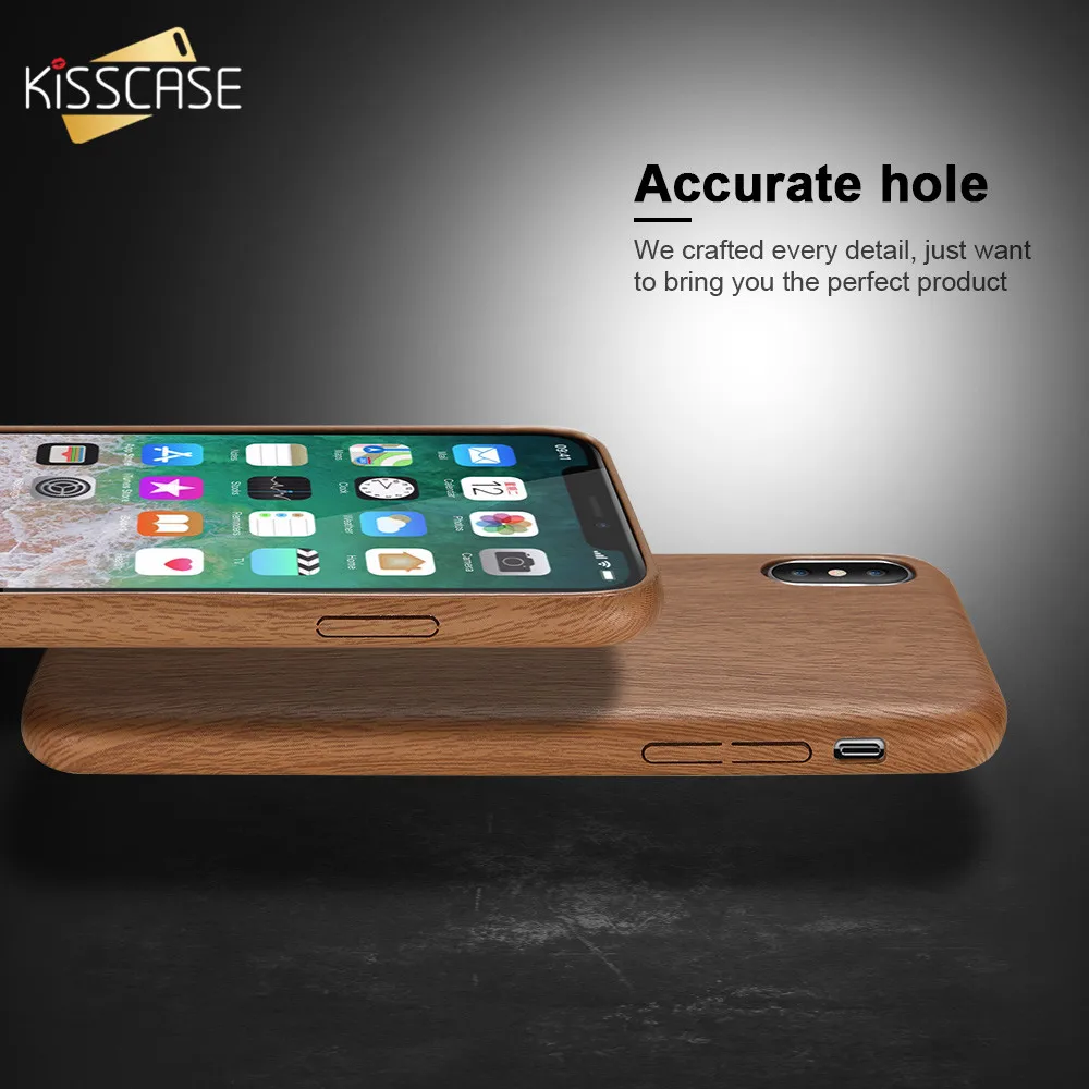 чехол на айфон 10 xs max Kisscase оригинальные деревянные кожи PU кожаный для iPhone 6 6S 7 8 Plus