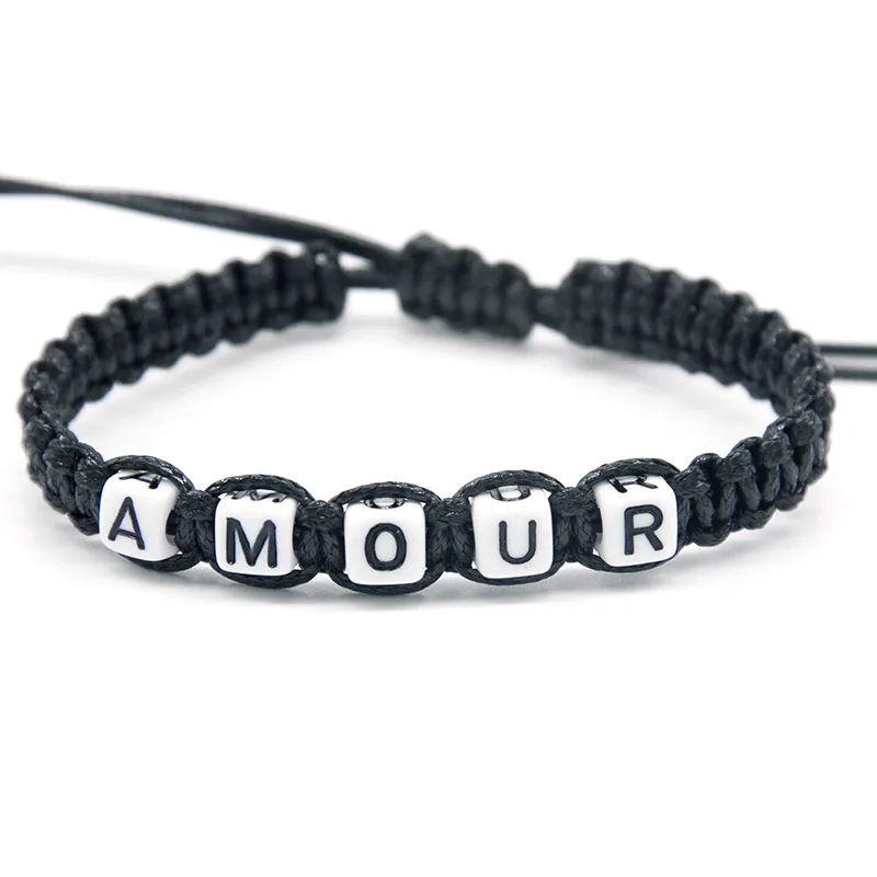 1 шт. романтическая пара AMOUR Happiness очаровательные браслеты Веревка цепочка