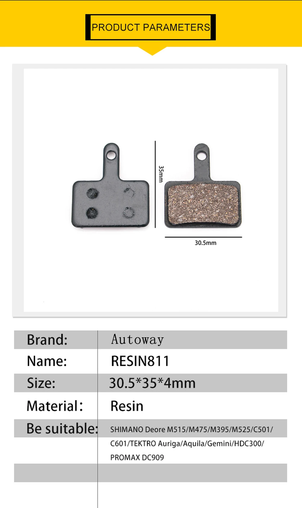 Велосипедный полимерный диск Тормозные колодки для Shimano Deore M515/M475/M395/M525/C501/C601/TEKTRO Auriga/Aquila/Gemini/HDC300/PROMAX 1 пара