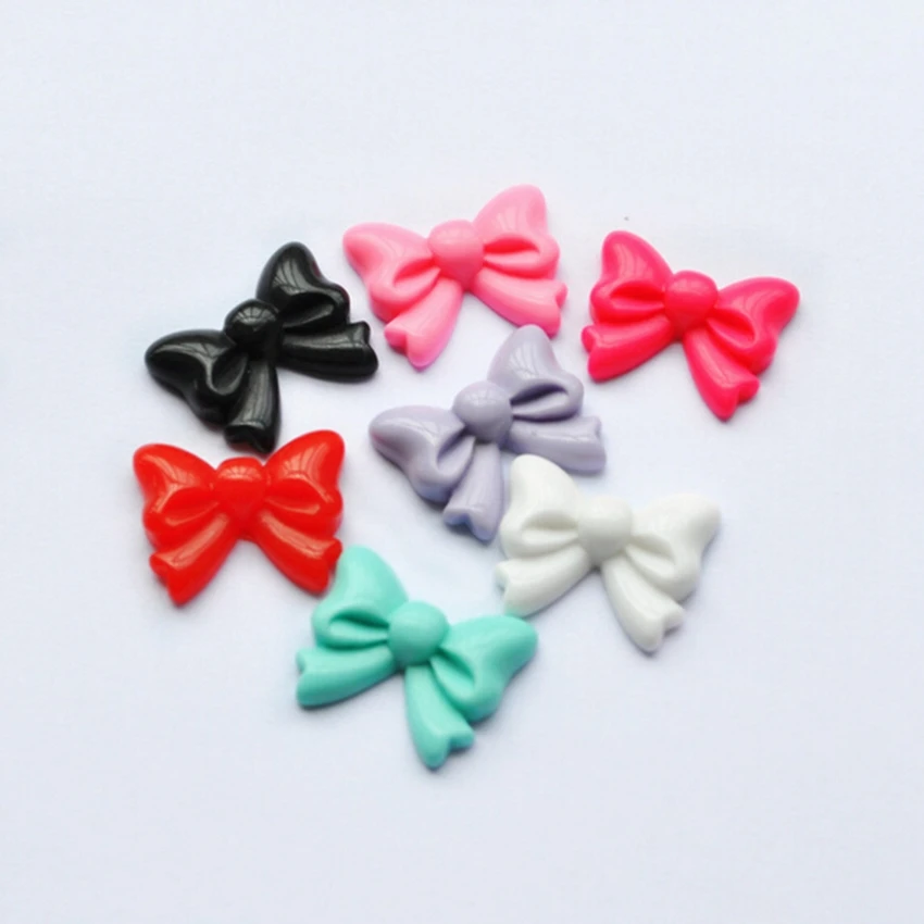 10 шт/партия Горячая DIY лук смолы плоская спина, кабошон милый Botoes De Смола Cora DIY звезда Смола для украшения телефона