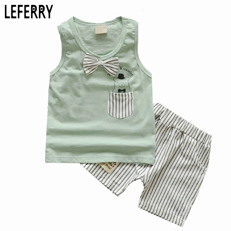 Baby Boy Clothing Set Summer Kids Boys Clothes Sleeveless Shirt + Shorts Sports Suit Vest | Детская одежда и обувь
