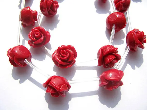 

15 мм, 5 нитей, 75 шт., высококачественные бирюзовые цветочные цветы, лепестки роз, горячие красные цветные Кабошоны, ювелирные бусины