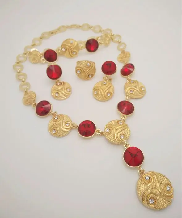 Комплект из колье серёг и кольца цинкового сплава|african beads jewelry set|beaded setnigerian wedding |
